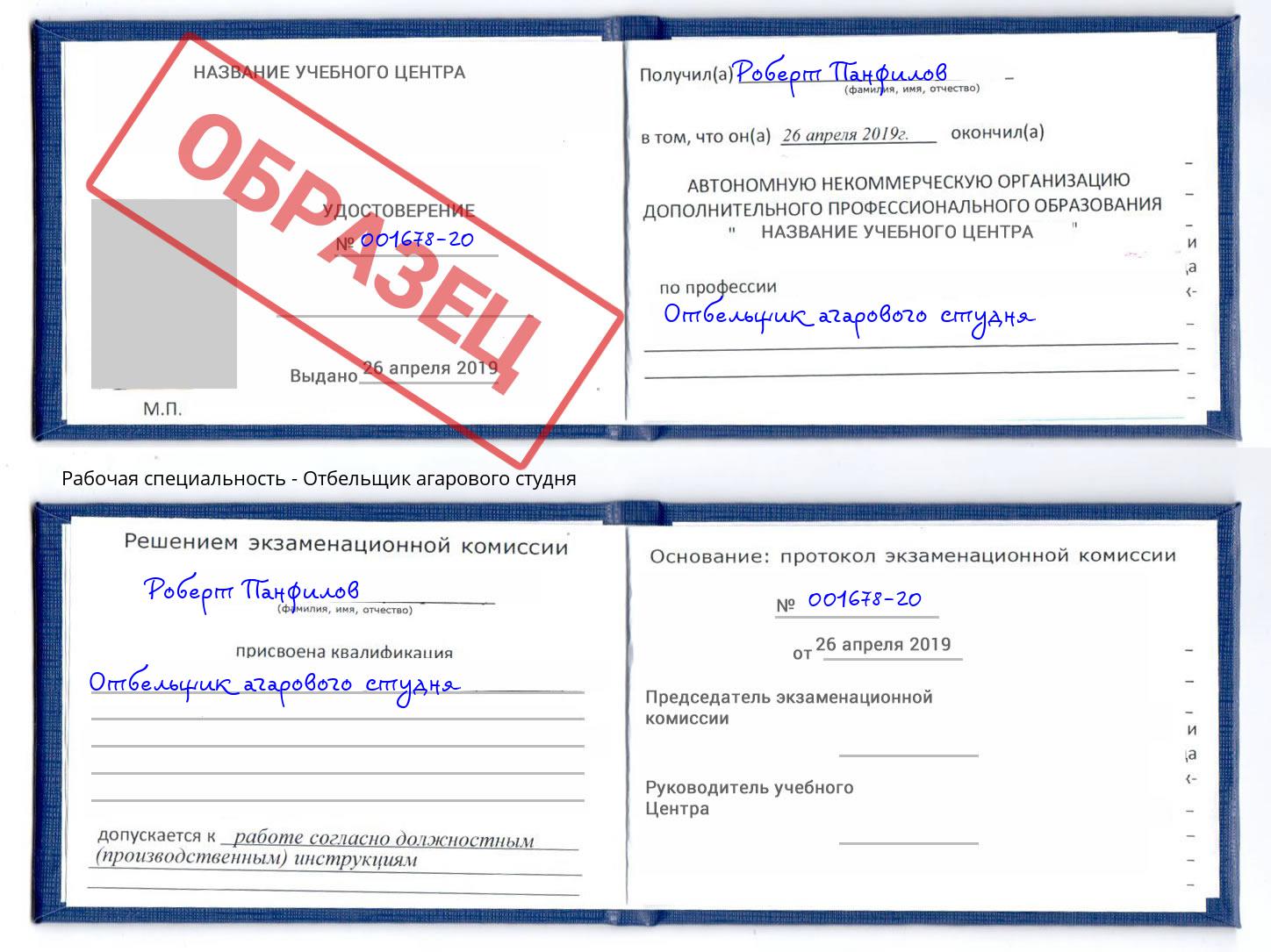 Отбельщик агарового студня Кондопога